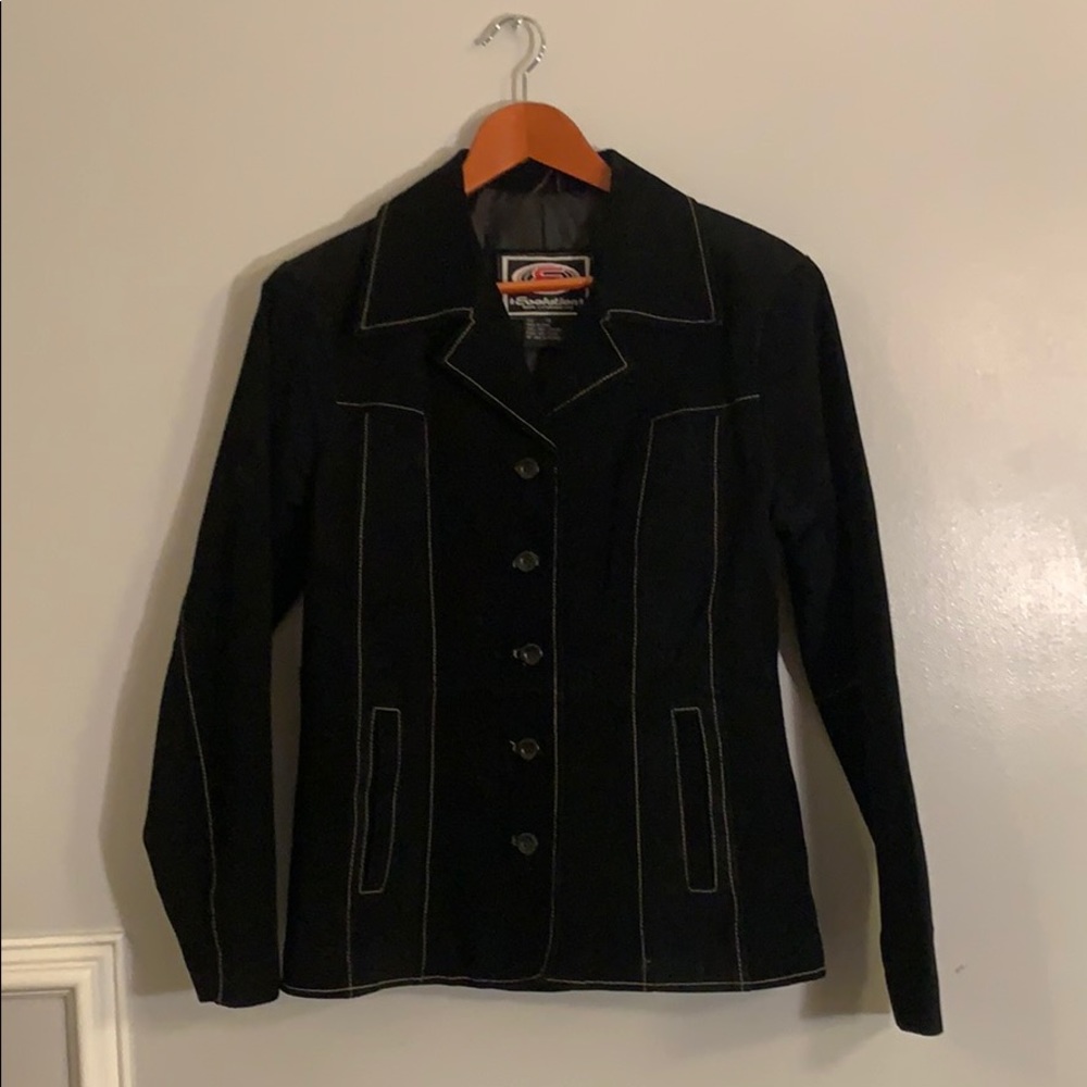 Black leather jacket